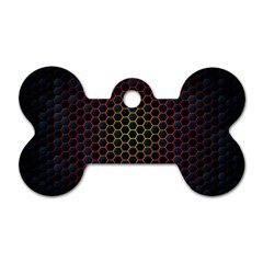 Dark Hexagon With Light Fire Background Dog Tag Bone (two Sides) by Vaneshart