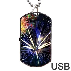 Fireworks Rocket Night Lights Dog Tag Usb Flash (two Sides) by HermanTelo