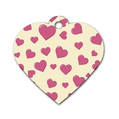 Flat Love Symbol Pattern Dog Tag Heart (two Sides) by Vaneshart
