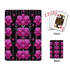 In The Dark Is Rain And Fantasy Flowers Decorative Playing Cards Single Design (rectangle) by pepitasart