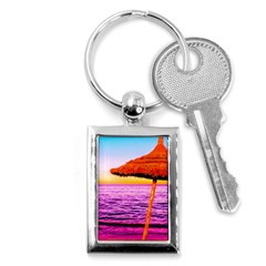 Pop Art Beach Umbrella  Key Chain (rectangle) by essentialimage