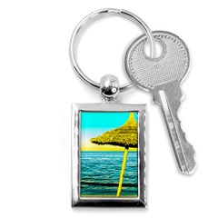 Pop Art Beach Umbrella  Key Chain (rectangle) by essentialimage