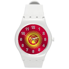 Flag Of Kyrgyzstan Round Plastic Sport Watch (m) by trulycreative