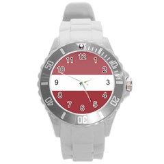 Flag Of Latvia Round Plastic Sport Watch (l) by trulycreative
