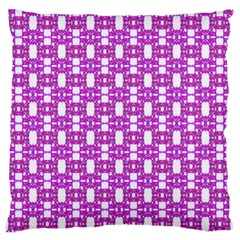Pink  White  Abstract Pattern Large Flano Cushion Case (two Sides) by BrightVibesDesign