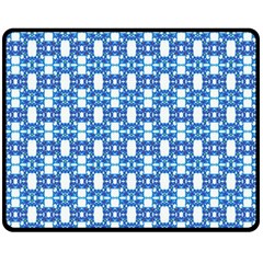 Blue White  Abstract Pattern Fleece Blanket (medium)  by BrightVibesDesign