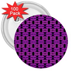 Pink Black Abstract Pattern 3  Buttons (100 Pack)  by BrightVibesDesign