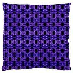 Purple Black Abstract Pattern Large Flano Cushion Case (two Sides) by BrightVibesDesign