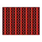 Circles Lines Black Orange Double Sided Flano Blanket (Mini)  35 x27  Blanket Back