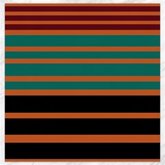 Black Stripes Orange Brown Teal Canvas 16  X 16  by BrightVibesDesign