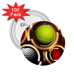 Sport Ball Tennis Golf Football 2 25  Buttons (100 Pack)  by HermanTelo