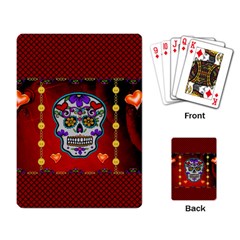 Awesome Sugar Skull With Hearts Playing Cards Single Design (rectangle) by FantasyWorld7