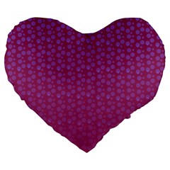Background Polka Pattern Pink Large 19  Premium Heart Shape Cushions by HermanTelo