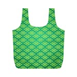 Pattern Texture Geometric Green Full Print Recycle Bag (M) Back