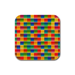 Background Colorful Abstract Rubber Square Coaster (4 Pack)  by HermanTelo