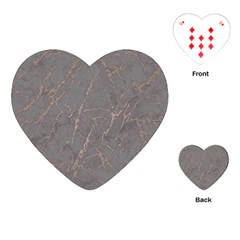 Marble Old Vintage Pinkish Gray With Bronze Veins Intrusions Texture Floor Background Print Luxuous Real Marble Playing Cards Single Design (heart) by genx