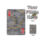 Marble neon retro light gray with gold yellow veins texture floor background retro neon 80s style neon colors print luxuous real marble Playing Cards 54 Designs (Mini) Front - Heart10