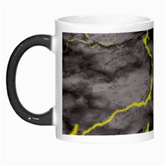 Marble Light Gray With Green Lime Veins Texture Floor Background Retro Neon 80s Style Neon Colors Print Luxuous Real Marble Morph Mugs by genx