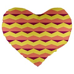 Background Colorful Chevron Large 19  Premium Heart Shape Cushions by HermanTelo