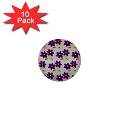 Purple Flower 1  Mini Buttons (10 Pack)  by HermanTelo