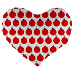 Christmas Baubles Bauble Holidays Large 19  Premium Heart Shape Cushions by HermanTelo