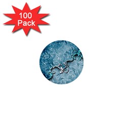 Wonderful Blue Flowers 1  Mini Buttons (100 Pack)  by FantasyWorld7