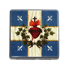 Quebec Flag Drapeau Québec Patriote Carillon Sacré-coeur Christian Catholic Old Vintage With Fleurs De Lys Memory Card Reader (square 5 Slot) by Quebec