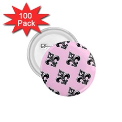 French France Fleur De Lys Metal Pattern Black And White Antique Vintage Pink And Black Rocker 1 75  Buttons (100 Pack)  by Quebec