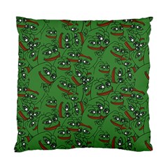Pepe The Frog Perfect A-ok Handsign Pattern Praise Kek Kekistan Smug Smile Meme Green Background Standard Cushion Case (two Sides) by snek