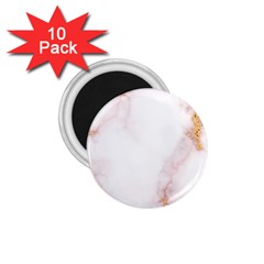 Pink And White Marble Texture With Gold Intrusions Pale Rose Background 1 75  Magnets (10 Pack)  by genx
