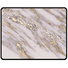 Marble With Metallic Gold Intrusions On Gray White Stone Texture Pastel Rose Pink Background Double Sided Fleece Blanket (medium)  by genx