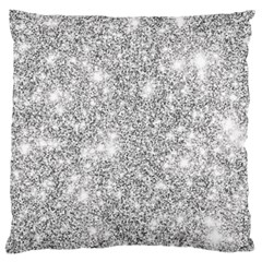 Silver And White Glitters Metallic Finish Party Texture Background Imitation Standard Flano Cushion Case (two Sides) by genx