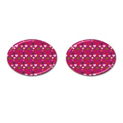 Hearts Seamlessp Attern Background Cute Love Children Symbol Kiddies Cufflinks (oval) by Vaneshart
