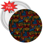 Boho Pattern 2 3  Buttons (10 pack)  Front