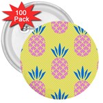 Summer Pineapple Seamless Pattern 3  Buttons (100 pack)  Front