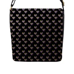 Patchwork Heart Black Flap Closure Messenger Bag (l) by snowwhitegirl