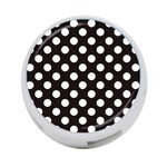 Black with White Polka Dots 4-Port USB Hub (One Side) Front