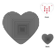 Maze Design Black White Background Playing Cards Single Design (heart) by HermanTelo