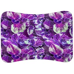 Botanical Violet Print Pattern 2 Velour Seat Head Rest Cushion by dflcprintsclothing