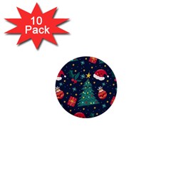 Colorful Funny Christmas Pattern 1  Mini Buttons (10 Pack)  by Vaneshart