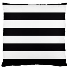 Black And White Large Stripes Goth Mime French Style Large Flano Cushion Case (two Sides) by genx