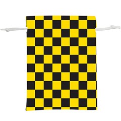 Checkerboard Pattern Black And Yellow Ancap Libertarian  Lightweight Drawstring Pouch (xl) by snek