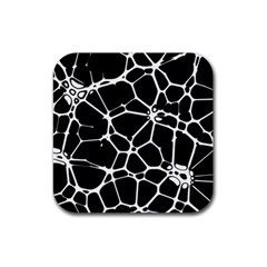 Neurons Braid Network Wattle Yarn Rubber Coaster (square)  by HermanTelo