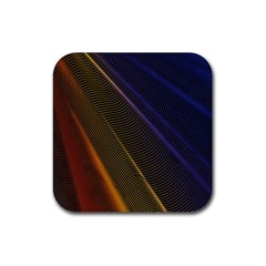 Rainbow Waves Mesh Colorful 3d Rubber Coaster (square)  by HermanTelo