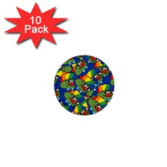 Clown World Pepe The Frog Honkhonk Meme Kekistan Funny Pattern Blue  1  Mini Buttons (10 Pack)  by snek