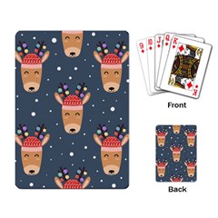 Cute Deer Heads Seamless Pattern Christmas Playing Cards Single Design (rectangle) by Vaneshart