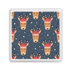 Cute Deer Heads Seamless Pattern Christmas Memory Card Reader (square) by Vaneshart