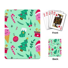 Funny Christmas Pattern Background Playing Cards Single Design (rectangle) by Vaneshart