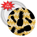 Ananas Chevrons Noir/Jaune 3  Buttons (10 pack)  Front