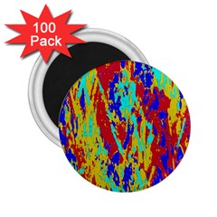 Multicolored Vibran Abstract Textre Print 2 25  Magnets (100 Pack)  by dflcprintsclothing